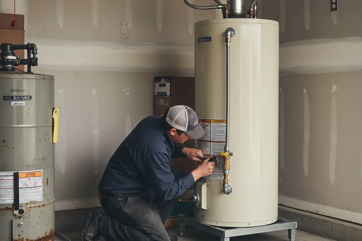 Water heater and shutoff valve replacement in Daggett